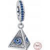 Strieborný prívesok 925 Egypt Pyramída - vševidiace oko, cestovný náramok