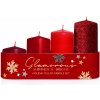Sviečky adventné Glamorous 40/55-70-85-100 červený mix Sviečky adventné Glamorous 40/55-70-85-100 červený mix