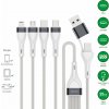 4smarts 541299, 0,25 m, USB C, USB C/Micro USB-A/Lightning, Strieborná, Biela 4smarts 541299, 0,25 m, USB C, USB C/Micro USB-A/Lightning, Strieborná, Biela