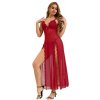 Red Sexy Mesh Lace Long Split Nightgown Red Sexy Mesh Lace Long Split Nightgown