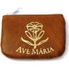 Puzdro: na ruženec, zips - hnedé s nápisom Ave Mária - KRZ012-05 Puzdro: na ruženec, zips - hnedé s nápisom Ave Mária - KRZ012-05