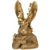 Dekorácia zlatá busta zajac so zlatými motýlikmi - 21*20*34 cm - Clayre & Eef