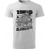 1981 v kocke - Klasické pánske tričko vyššej gramáže - XS ( Svetlosivý melír ) 1981 v kocke - Klasické pánske tričko vyššej gramáže - XS ( Svetlosivý melír )