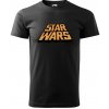 Sablio Tričko s potlačou Star Wars oranžový text - čierne XL Sablio Tričko s potlačou Star Wars oranžový text - čierne XL