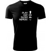 Eat sleep play - šach - Pánske tričko Fantasy športové - 2XL ( Čierna ) Eat sleep play - šach - Pánske tričko Fantasy športové - 2XL ( Čierna )