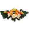 Krásný smútočný aranžmán betonka umelé ruže, karafiáty, alstromeria a doplnky 60cm x 30cm x 23cm žltá, krémová, oranžová Krásný smútočný aranžmán betonka umelé ruže, karafiáty, alstromeria a doplnky 60cm x 30cm x 23cm žltá, krémová, oranžová