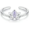 For Silver Prsteň Lotosový Kvet s fialovým zirkónom - Striebro 925 For Silver Prsteň Lotosový Kvet s fialovým zirkónom - Striebro 925