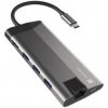 Natec Fowler Plus / Multiportový adaptér / 4K HDMI / 3 x USB 3.0 / 1x USB-C / RJ-45 / čítačka kariet (NMP-1690)