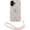 Guess PU 4G Metal Logo Strap zadný kryt pre iPhone 16 Pink Guess PU 4G Metal Logo Strap zadný kryt pre iPhone 16 Pink