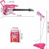 Kruzzel Detská rocková elektrická gitara na batérie a zosilňovač a mikrofón ružová