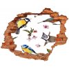 Fototapeta diera na stenu Bird čerešňové kvety 90x70 cm Fototapeta diera na stenu Bird čerešňové kvety 90x70 cm