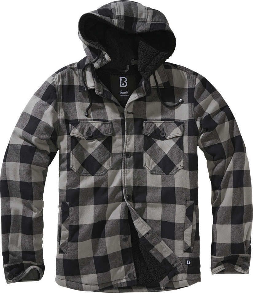 Brandit bunda Lumberjacket hooded Čierno-charcoal