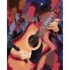 ZUTY Maľovanie podľa čísel GITARA NA FAREBNOM POZADÍ Rámovanie bez rámu a bez vypnutia plátna Rozmer 80 x 100 cm