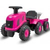 Dětské odrážedlo traktor s vlečkou a náradim Baby Mix Benny ružový Dětské odrážedlo traktor s vlečkou a náradim Baby Mix Benny ružový