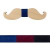 Drevený pánsky motýlik - Mustache, Látka 708 - námornícka modrá Drevený pánsky motýlik - Mustache, Látka 708 - námornícka modrá