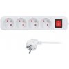 Solight prodlužovací přívod 5m, 4 zásuvky, vypínač, 16A/3680W, PVC, bílý PP33X Solight prodlužovací přívod 5m, 4 zásuvky, vypínač, 16A/3680W, PVC, bílý PP33X