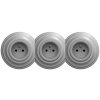 | Kliklap - trojitá retro domová zásuvka s rámikom 230 V sivá | KA0054+2xKA0053+3xKA0051 | Kliklap - trojitá retro domová zásuvka s rámikom 230 V sivá | KA0054+2xKA0053+3xKA0051