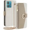 Peňaženkové kožené puzdro Crossbody Litchi na Motorola Edge 40 Neo - Biela Peňaženkové kožené puzdro Crossbody Litchi na Motorola Edge 40 Neo - Biela