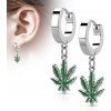 Ocelové náušnice list marihuany Ocelové náušnice list marihuany