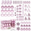 Springos Sada nerozbitných vianočných ozdôb v ružovej farbe – 77-dielny set gulí a dekorácií na stromček Springos Sada nerozbitných vianočných ozdôb v ružovej farbe – 77-dielny set gulí a dekorácií na stromček