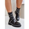 Patent leather ankle boots with black Kikizelle decoration šedá 38 Boto 5905677327458 Patent leather ankle boots with black Kikizelle decoration šedá 38 Boto 5905677327458