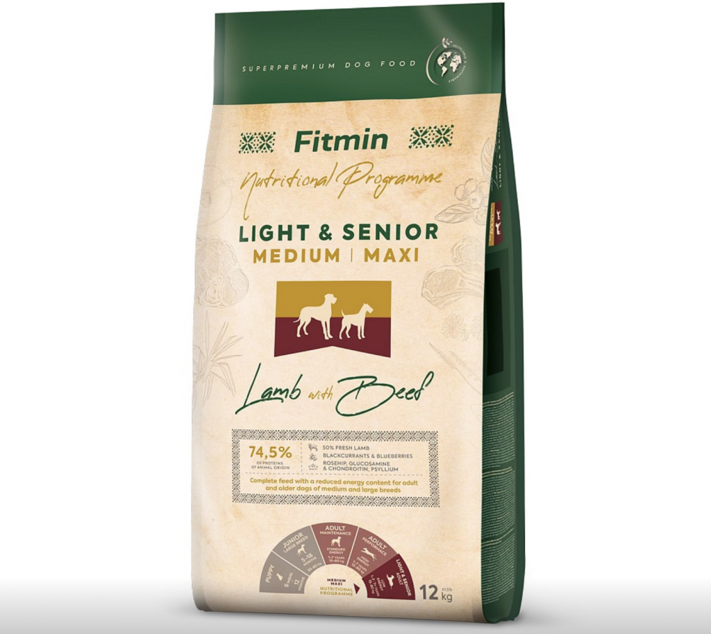 Fitmin Dog Medium Maxi Light Senior Lamb & Beef 12 kg