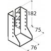 Domax WBZ 25 trámová topánka uzavretá 76x182x2,0 mm