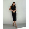 Puzdrové midi šaty Čierna M Puzdrové midi šaty Čierna M
