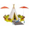 Stan prírodný Indoor&Outdoor Teepee Evolutive Smoby nastaviteľný s vozíkom na záhrade pod slnečníkmi od 24 mes Stan prírodný Indoor&Outdoor Teepee Evolutive Smoby nastaviteľný s vozíkom na záhrade pod slnečníkmi od 24 mes