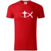 Ježíšova ryba - Tričko z organickej bavlny - 2XL ( Červená ) Ježíšova ryba - Tričko z organickej bavlny - 2XL ( Červená )
