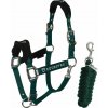 Equestro Set ohlávky s vodítkom Fleece ro zelená