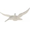 Sklenená vianočná ozdoba biely kolibrík lesklý 8 × 13 cm, sada 6 ks Sklenená vianočná ozdoba biely kolibrík lesklý 8 × 13 cm, sada 6 ks