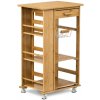 Autronic, Regál, 50cm na kolieskach, bambus, prírodný, DR-046 Autronic, Regál, 50cm na kolieskach, bambus, prírodný, DR-046