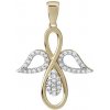 Silvego Zlatý prívesok anjel INFINITY so zirkónmi QR322G Silvego Zlatý prívesok anjel INFINITY so zirkónmi QR322G