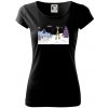 Panoráma lyžovania - Dámske tričko Pure - S ( Čierna ) Panoráma lyžovania - Dámske tričko Pure - S ( Čierna )