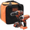 Black & Decker BCK21S1S Kombo sada příklepová aku vrtačka + vibrační bruska 18V/1,5Ah Li-Ion