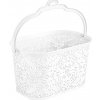 Závesný košík na štipce 22 × 14,5 × 13,5 cm, biely plast Závesný košík na štipce 22 × 14,5 × 13,5 cm, biely plast