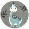 OKRUHÝ KOBEREC MÄKKÝ LIMA DETSKÝ DINOSAURUS LISTY SIVÝ TYRKYSOVÝ priemer 100 cm OKRUHÝ KOBEREC MÄKKÝ LIMA DETSKÝ DINOSAURUS LISTY SIVÝ TYRKYSOVÝ priemer 100 cm