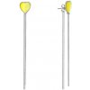Foxette Řetízkové náušnice z chirurgické oceli Srdce JF_0406 - Žlutá JF_0406 Foxette Řetízkové náušnice z chirurgické oceli Srdce JF_0406 - Žlutá JF_0406