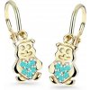 Cutie Jewellery Detské náušnice zo žltého zlata Medvedíky C2751-10-X-1 svetlo zelená Cutie Jewellery Detské náušnice zo žltého zlata Medvedíky C2751-10-X-1 svetlo zelená