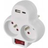 Emos 2x guľatá, 1x USB, 1x USB-C s vypínačom P0073 - Rozbočovacia zásuvka  Emos 2x guľatá, 1x USB, 1x USB-C s vypínačom P0073 - Rozbočovacia zásuvka