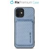 FixPremium - Puzdro Carbon s MagSafe Wallet pre iPhone 12 mini, modrá FixPremium - Puzdro Carbon s MagSafe Wallet pre iPhone 12 mini, modrá