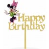 Zápich - Happy Birthday Minnie zlatý akryl Zápich - Happy Birthday Minnie zlatý akryl