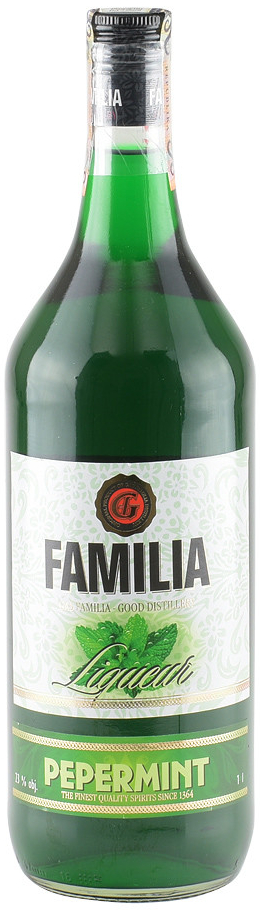 Familia Pepermintový likér 23% 1 l (čistá fľaša)