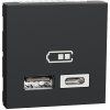 Schneider Electric Slovakia spol. s r.o. Unica - NU301854 - Dvojitý nabíjací USB konektor A+C 2.4A, 2M, Antracit Schneider Electric Slovakia spol. s r.o. Unica - NU301854 - Dvojitý nabíjací USB konektor A+C 2.4A, 2M, Antracit