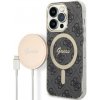 Set plastové puzdro a nabíjačka Guess na Apple iPhone 14 Pro Max GUBPP14XH4EACSK Magsafe 4G zlato-čierna Set plastové puzdro a nabíjačka Guess na Apple iPhone 14 Pro Max GUBPP14XH4EACSK Magsafe 4G zlato-čierna