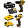 Sada elektrického náradia DeWalt 18V vŕtačka, rázový uťahovák, 2 batérie Sada elektrického náradia DeWalt 18V vŕtačka, rázový uťahovák, 2 batérie