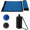 ISO Akupresúrny masážna podložka + vankúšik a loptičky modročierna ISO Akupresúrny masážna podložka + vankúšik a loptičky modročierna