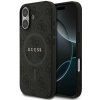 Guess PU Leather 4G Colored Ring MagSafe Zadný Kryt pre iPhone 17 Black