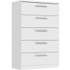 IDEA nábytok Komoda 5 zásuviek SURREY biela IDEA nábytok Komoda 5 zásuviek SURREY biela